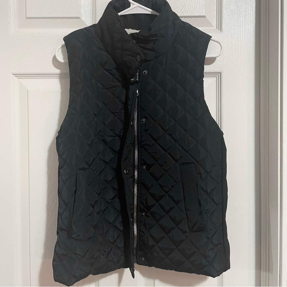 CI SONO Like New Quilted Vest Black, White Faux Sherpa Lining Size L